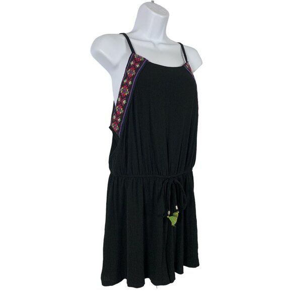 As U Wish Womens Summer Sleeveless Black Romper Jumper Spaghetti Straps Large - Picture 3 of 10